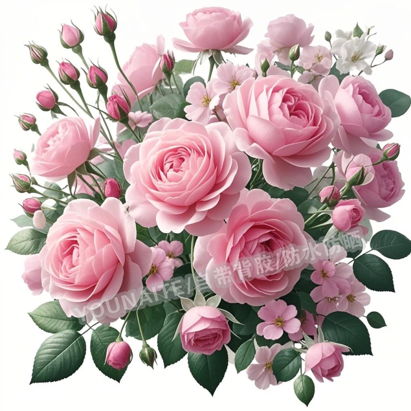 美しいアートローズの粘着絵画冷蔵庫トイレステッカー壁ドア窓カバー醜いロマンチックなピンクのバラのデカール