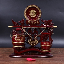 Wedding children and grandchildren barrel large mahogany solid wood toilet set concentric lock treasure barrel dowry dowry decoration wedding supplies