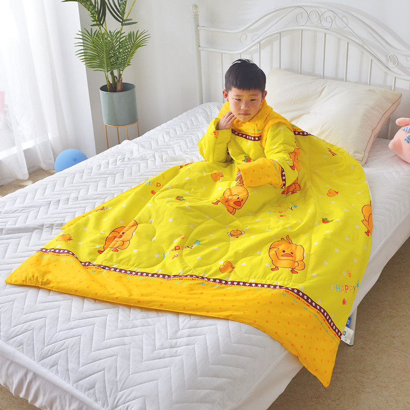 Children's sleeping baby spring and autumn baby pure cotton students single season Universal detachable anti-kick red dolphin lazy people
