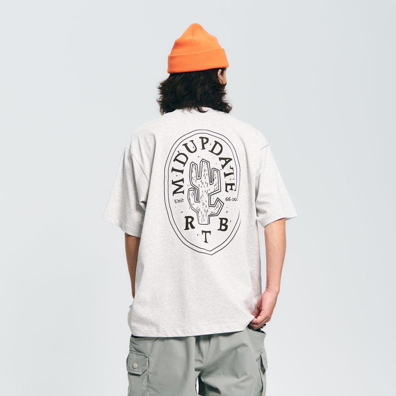 Midupdate 2026Ss New Summer Style Loose Casual Retro Cactus Badge Round Neck Short-Sleeved T-Shirt for Men