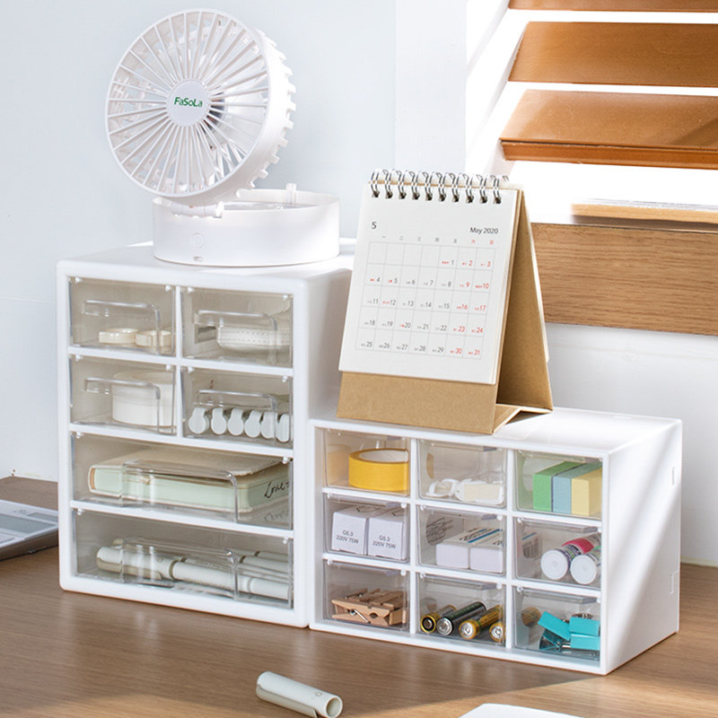 Japanese desktop transparent acrylic drawer containing box office table stationery finishing cabinet multilayer storage box-Taobao