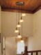 New Chinese-Style Mid-Century Staircase Chandelier for Open-Plan Duplex Stairwell, Long-Line Minimalist Wooden Chandelier