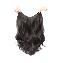 Wig woman long hair one piece of emulated futurizing type curly hair picking up the natural no-mark fluffy weight gain wig sheet
