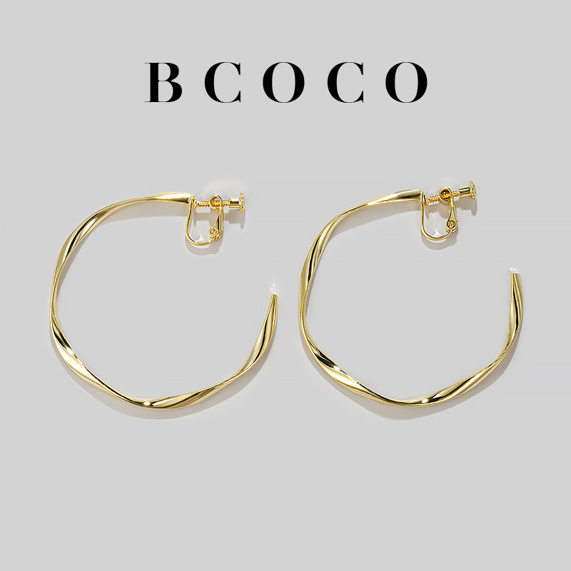 Premium sense large circle earrings 2020 new trend French net red ear clip vintage Hong Kong taste earless earrings for women