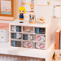 Daily throwing beauty pupil storage box desktop stationery sundries contact lens dormitory Nine Palace grid ins small box