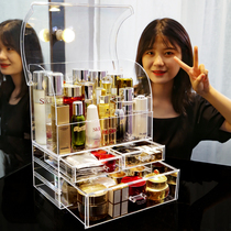 Cosmetics storage box drawer type dustproof multifunctional desktop rack transparent and simple household large capacity Net Red