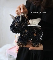 IO STUDIO super cool black gold unicorn eternal flower gift Gao Ding commemorative gift girlfriend gift companion gift