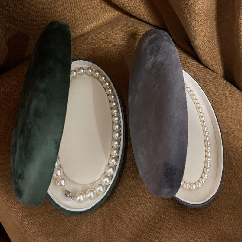 Oval Pearls Necklace necklace with necklace Necklace Ear Nail Suit Case Flannel JEWELLERY CONTAINING PACKAGING BOX SUBS-TAOBAO