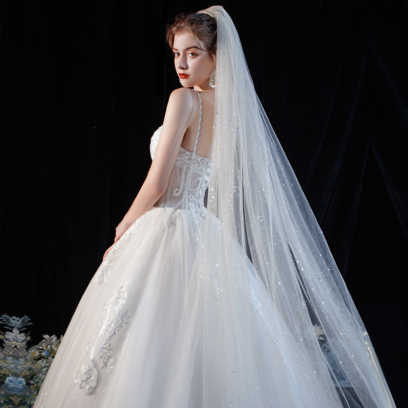 Senteo light main wedding dress 2021 new brides high-end super fairy trailing harnesses small sub advanced senses main yarn 2022