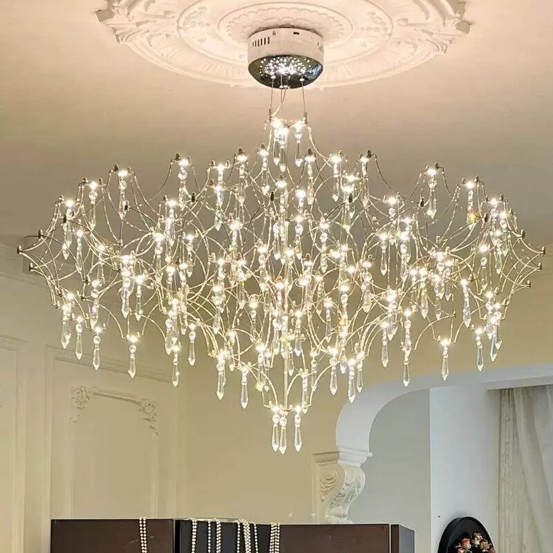 French-Style Light Luxury Crystal Chandelier for Living Room, ins Artistic Firefly Room Lights, Starry Sky Dining Room Lights, Designer French-Style Light Luxury Crystal Chandelier for Living Room, ins Artistic Firefly Room Lights, Starry Sky Dining Room Lights, Designer