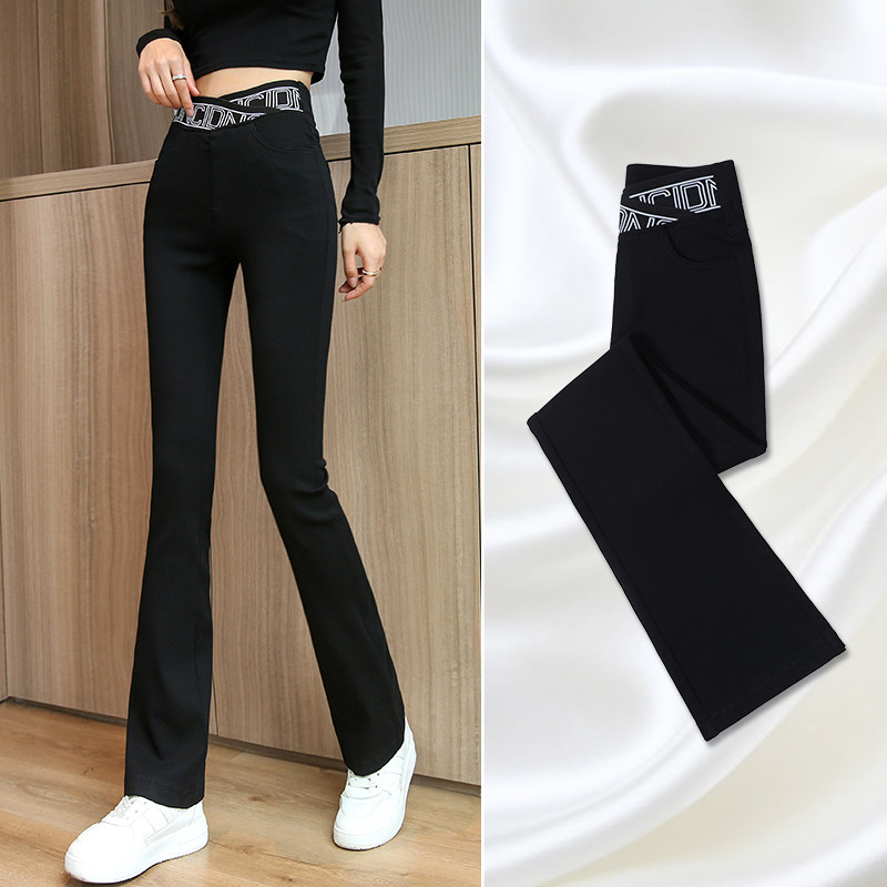 Inside Hitch Pants Woman Outside Wearing Winter 2021 New Pencil Women Pants Microhorn Tight Black Small Feet Magic Pants