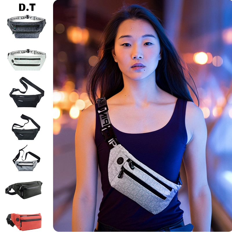 Japanese tide brand waist bag fashion high street chest bag sports waterproof riding bag couple all-match messenger shoulder bag