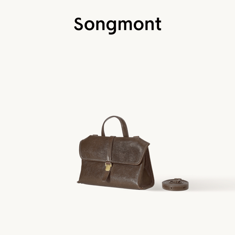 Songmont Yousong Plant-Tanned Sheepskin Mini Briefcase Messenger Bag Crossbody Small Phone Bag