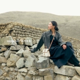 Songmont Mountain имеет сериал Songshan Travel Series Denim Canvas маленькая сумка для плеч с однорубедной официальной документом Commuter Document Sage