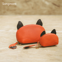 songmont little fox bag cute messenger bag first layer cowhide womens bag independent design original shoulder bag