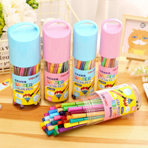 Delei washable watercolor pen 12 18 24 36 color art painting set tools Primary School students kindergarten coloring painting color pen children baby safe water soluble brush color pen