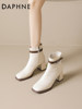 Daphne French-Style White Elegant Short Boots for Women 2026 New Autumn and Winter High-Heeled Slim Boots Popular Fashion Women's Boots