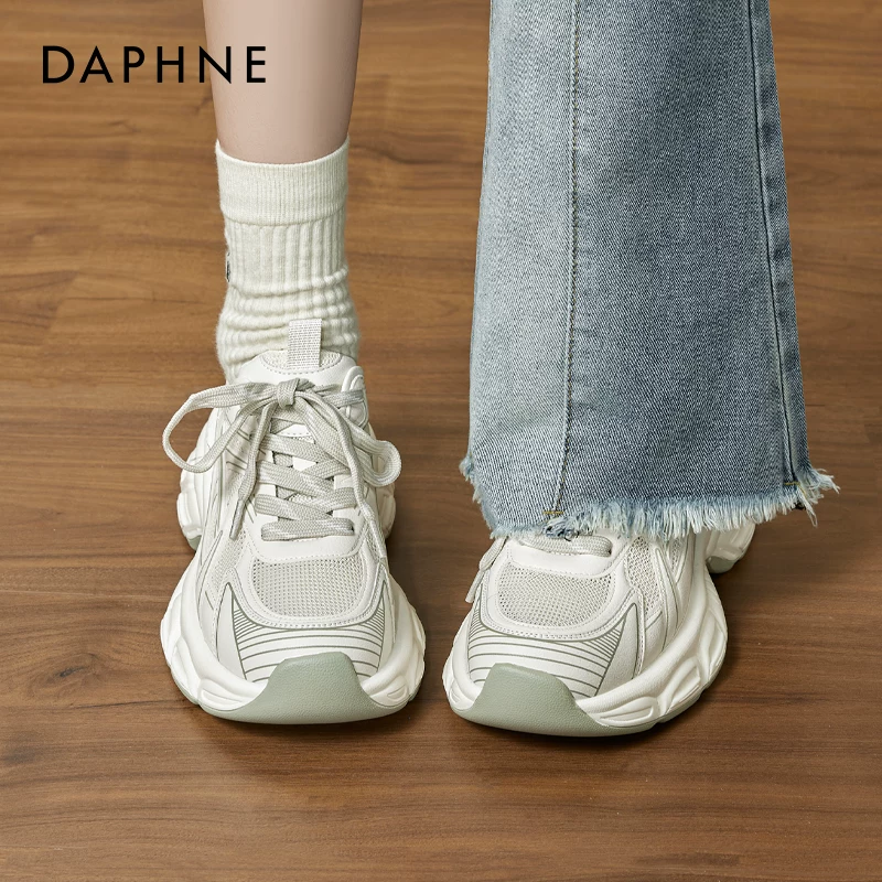 Daphne Silver Dad Shoes Women's 2026 New Summer Popular Thick-Soled Sports Shoes Increased Breathable Women's Shoes