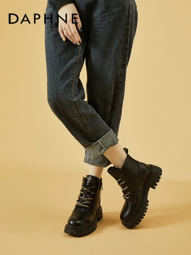 Martens, утепленные демисезонные туфли на платформе, короткие сапоги в английском стиле, ботинки