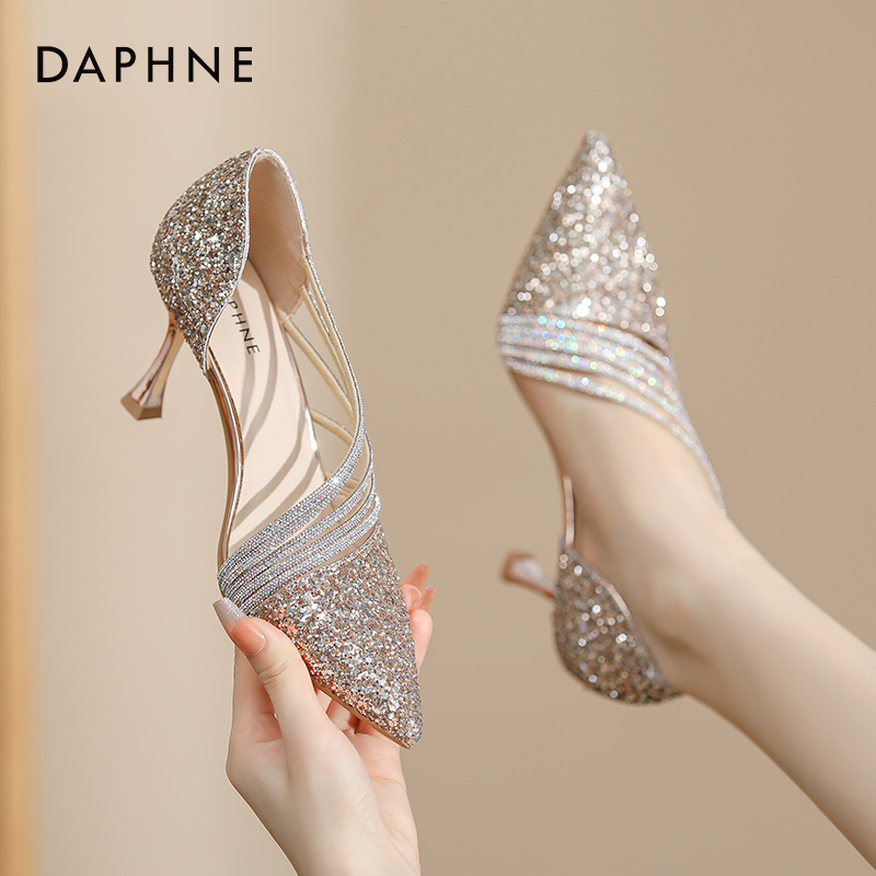 Daphne Rhinestone Closed-Toe Sandals for Women 2026 New Summer Pointed High Heels Shiny Elegant Wedding Shoes Height Increase 8cm Daphne Rhinestone Closed-Toe Sandals for Women 2026 New Summer Pointed High Heels Shiny Elegant Wedding Shoes Height Increase 8cm