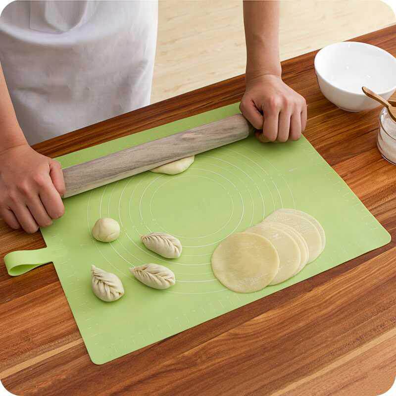 Kitchen Big Horn Thickened Silicone Knead Cushion Can Roll With Scale Case Board Rolling Mat and Mat Baking Utensils