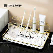 Net red electric toothbrush shelf seat bathroom toilet free hole countertop storage diatom mud suction table top