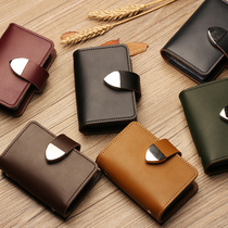 LAXS MENS CARD Bull Leather multi-position Genuine Leather Name Sheet Clip Credit Card Cover Driving License Insane Horse Retro Tide Gift