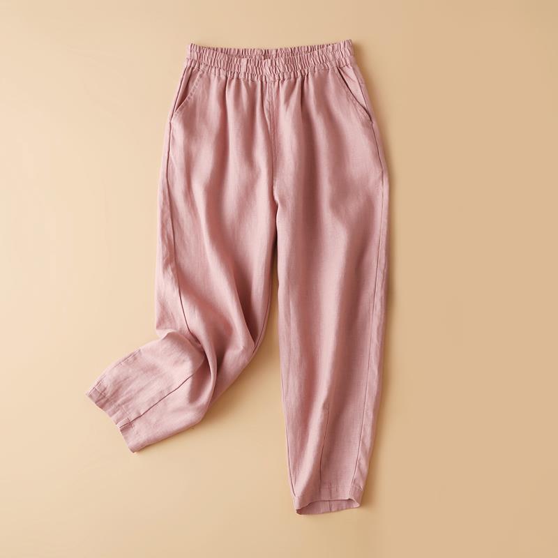 Cotton and Linen Cropped Pants for Women, Summer 2025 New Style, Loose Casual Linen Women's Pants, Tapered Harem Pants, Eight-Point Carrot Pants