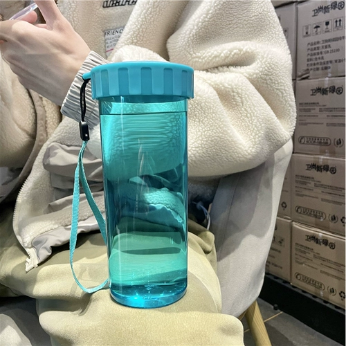 Anti-Fall Homeving Water Cup для мужчин и женщин Пластиковая чашка с крышкой простой, лесной милый портативный, падающий и защищающий от утечки студентами оптом