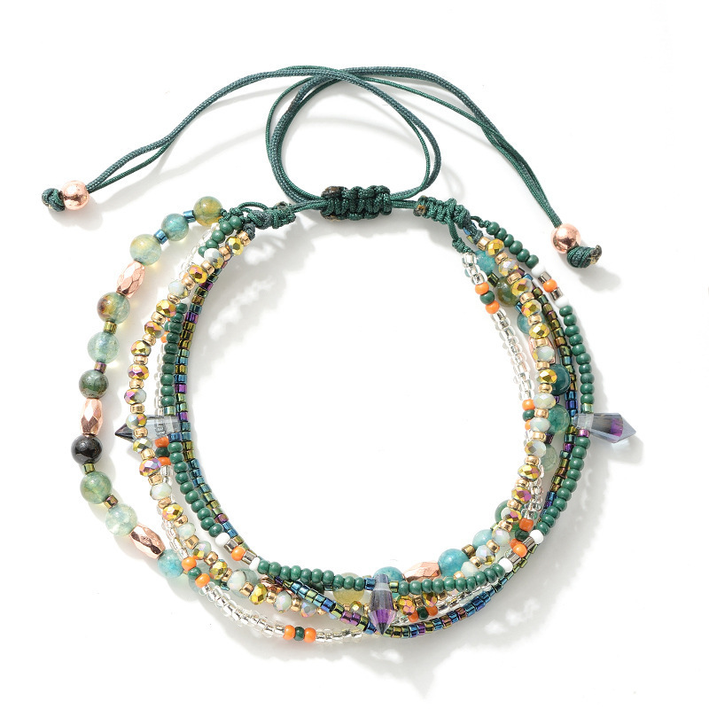 Bohemian Style Rice Bead Bracelet, Hand-Woven Bracelet for Women, Versatile Bracelet for Vacation and Travel, Ethnic Style Hand Jewelry