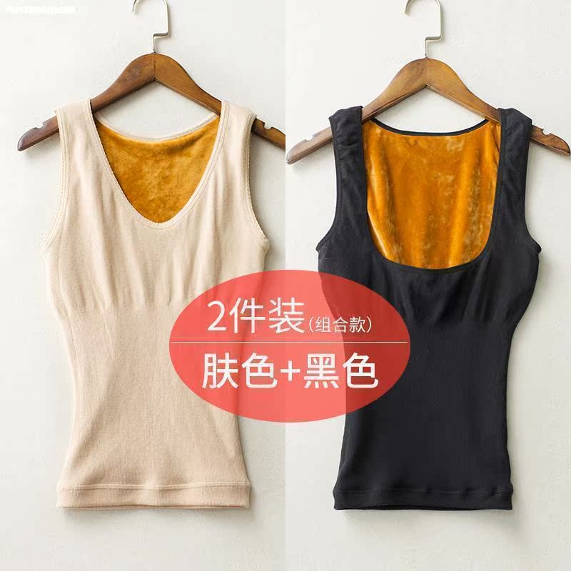 Một thời trang bông lót chặt chẽ thường đến womens vest cộng nhung bó xu hướng bụng để giữ ấm có thể cho con bú 2019.