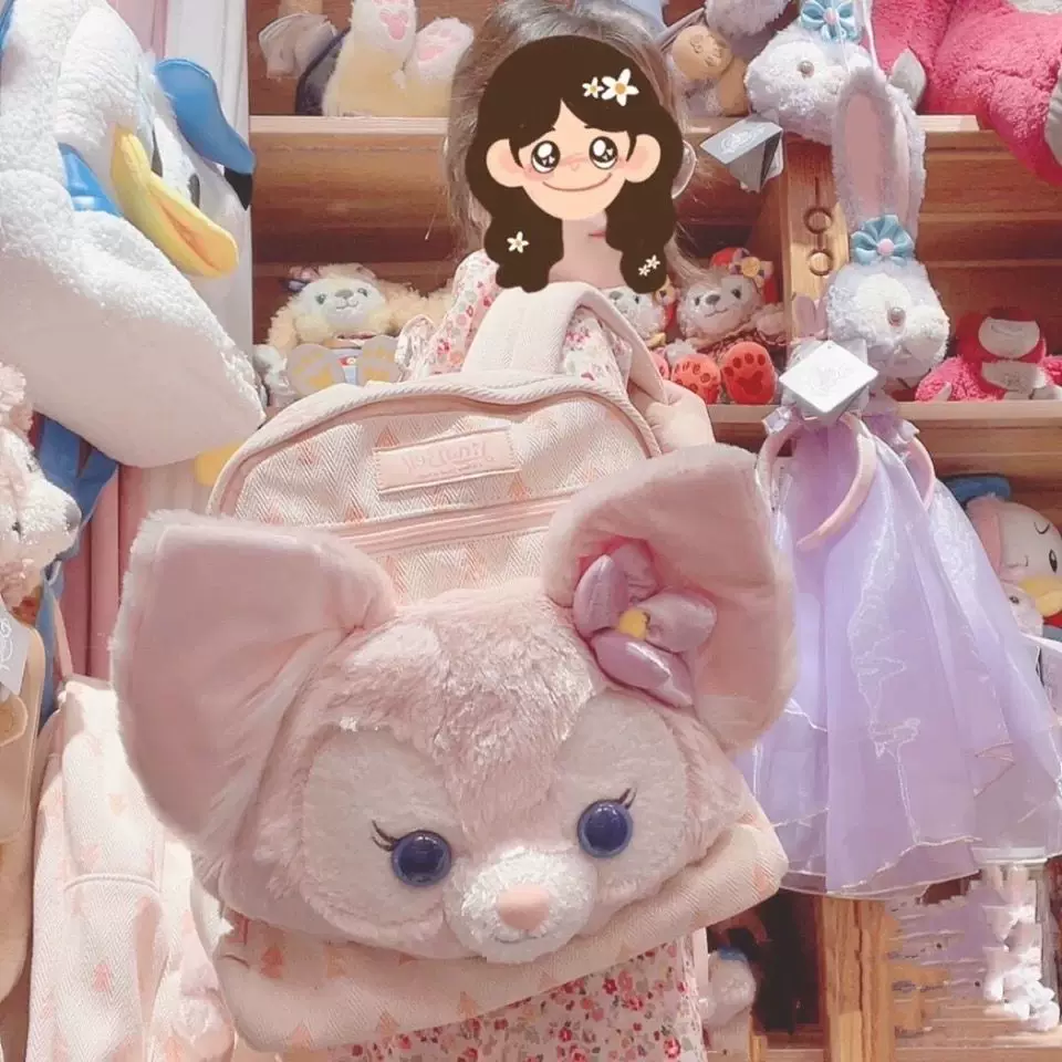 Backpack, capacious bag, plush cute doll for students