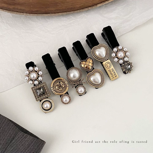 Заколка для волос в стиле барокко, элитный головной убор со шпилькой для женщин с короткими волосами, наполовину завязанная заколка на боковую челку, заколка на лоб