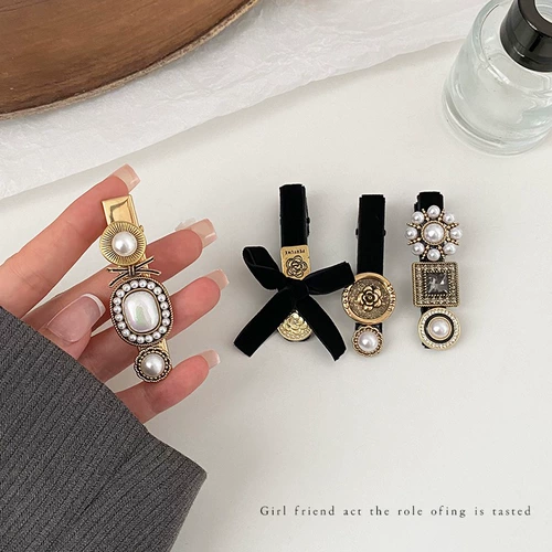 Заколка для волос в стиле барокко, элитный головной убор со шпилькой для женщин с короткими волосами, наполовину завязанная заколка на боковую челку, заколка на лоб