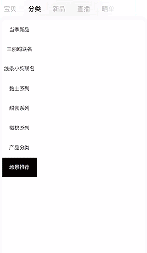 女装服饰行业案例-开场左侧飞入上下移动循环动画