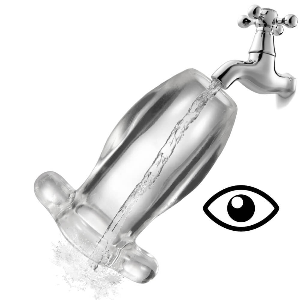 Transparent hollow anal plug rear vestibular anal flared anal enema flushing female male with peep peek peeking speculum Chrysanthemum Spice Toy