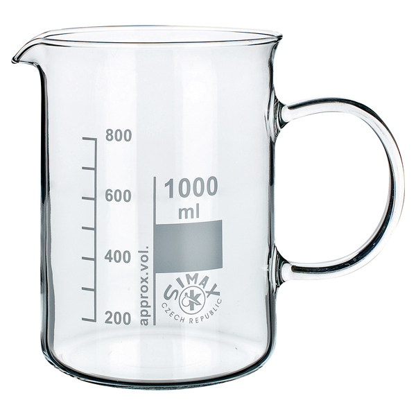 进口SIMAX带把手玻璃烧杯刻度耐高温透明量杯250/400/600/1000ml