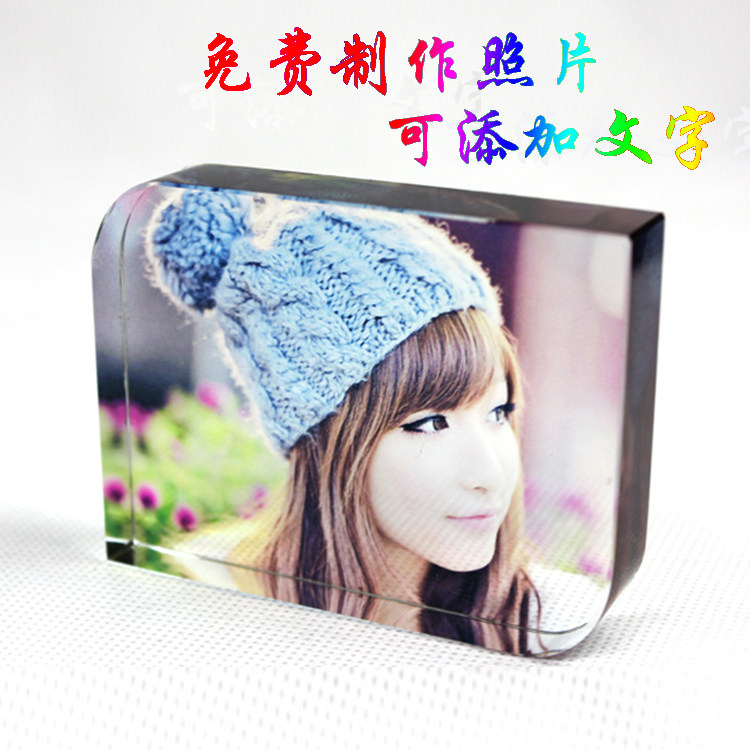 Direct selling rounded square crystal photo frame making DIY personalized custom graduation souvenir birthday gift