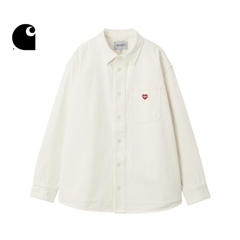 Carhartt Wip Shirt Men's New Classic Heart-Shaped Logo Vintage Silhouette Workwear Long-Sleeve Carhartt Carhartt Wip Shirt Men's New Classic Heart-Shaped Logo Vintage Silhouette Workwear Long-Sleeve Carhartt