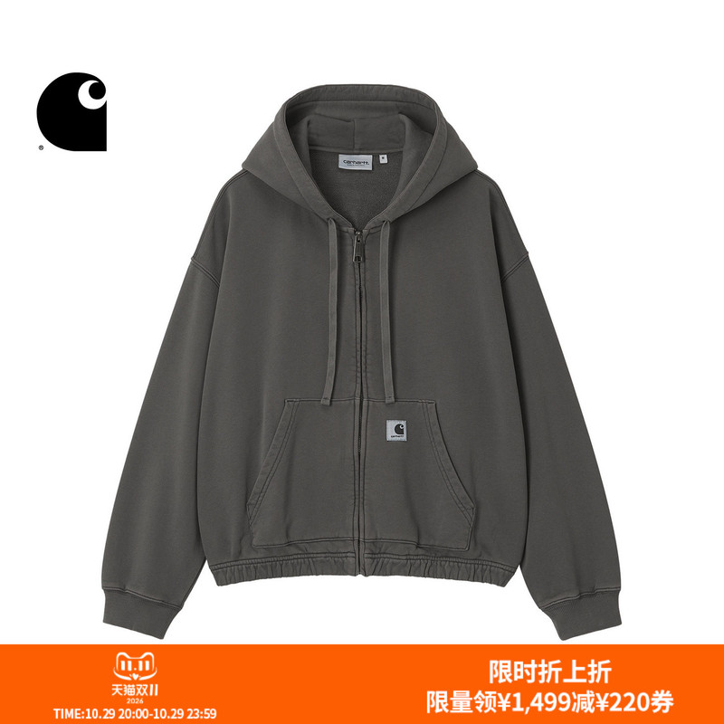 Carhartt Wip Women's Jacket Autumn New Classic Square Logo Vintage Style Oversized Hooded Sweatshirt Carhartt Wip Women's Jacket Autumn New Classic Square Logo Vintage Style Oversized Hooded Sweatshirt