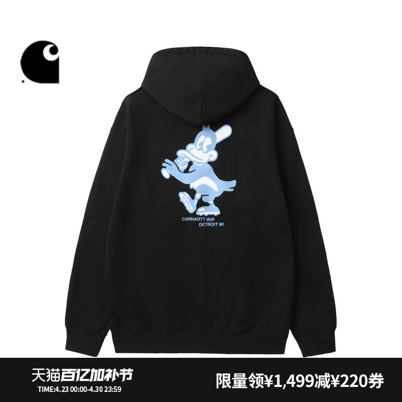 Carhartt Wip Sweatshirt Jacket Men's Spring Cartoon Style Baseball Duck Pattern Print Hooded Carhartt
