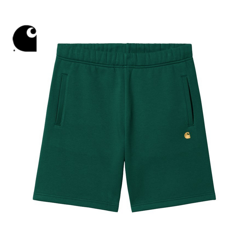 Carhartt Wip Men's Summer Classic C Logo Embroidered Drawstring Fleece Shorts Trendy Carhartt