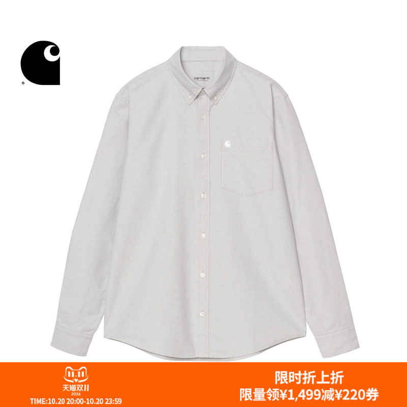 Carhartt Wip Shirt Men's Autumn New Classic C Logo Embroidered Long-Sleeve Shirt Carhartt Wip Shirt Men's Autumn New Classic C Logo Embroidered Long-Sleeve Shirt