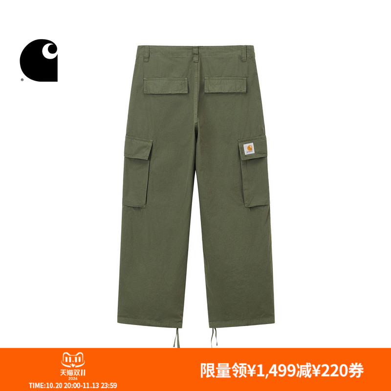 Carhartt Wip Work Pants Men's Autumn New Classic Square Logo Multi-Pocket Straight-Leg Carhartt