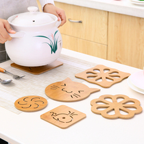 Home wooden cartoon insulation mat table mat non-slip pot mat creative cute mat cup mat cup mat bowl mat coaster