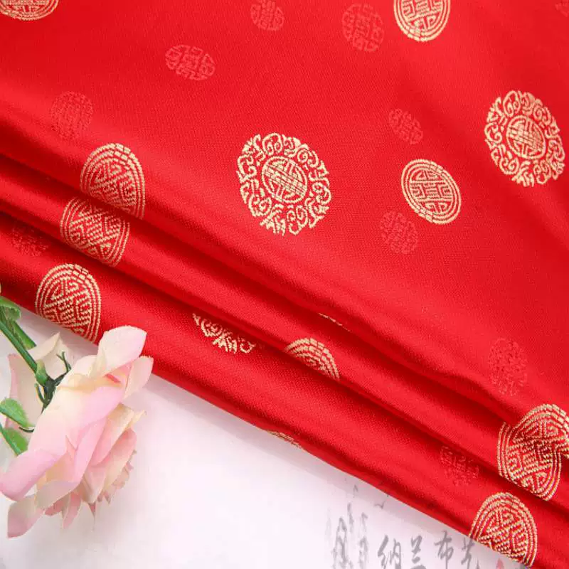 Gấm satin Tang phù hợp với sườn xám cổ váy trang phục vải Hanfu vòng tròn lụa vải quần áo trẻ em - Vải vải tự làm