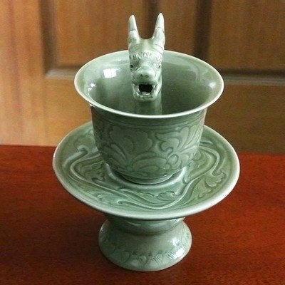 Line rhyme web celebrity ceramic cup, Kowloon greedy fair keller cup with leading tsing lung siphon fair keller