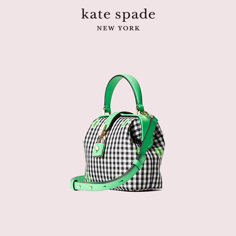 Kate Spade 凯特丝蓓 remedy 女式小号黑白格纹医生包 PXRUB372 优惠码折后￥1612.5包邮 天猫￥2600
