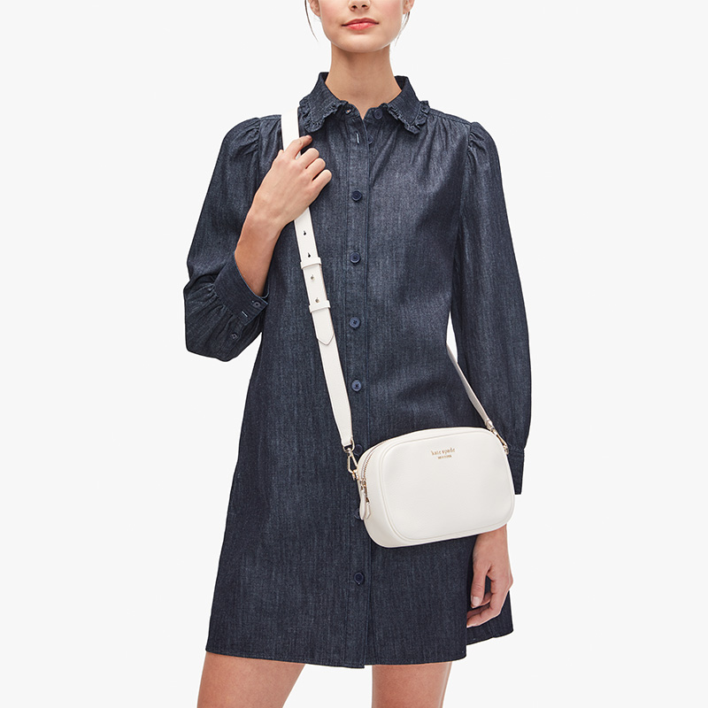 Kate Spade 凯特丝蓓 纯色牛皮 女式中号相机包 PXR00437 88VIP会员折后￥483.93包邮包税 2色可选