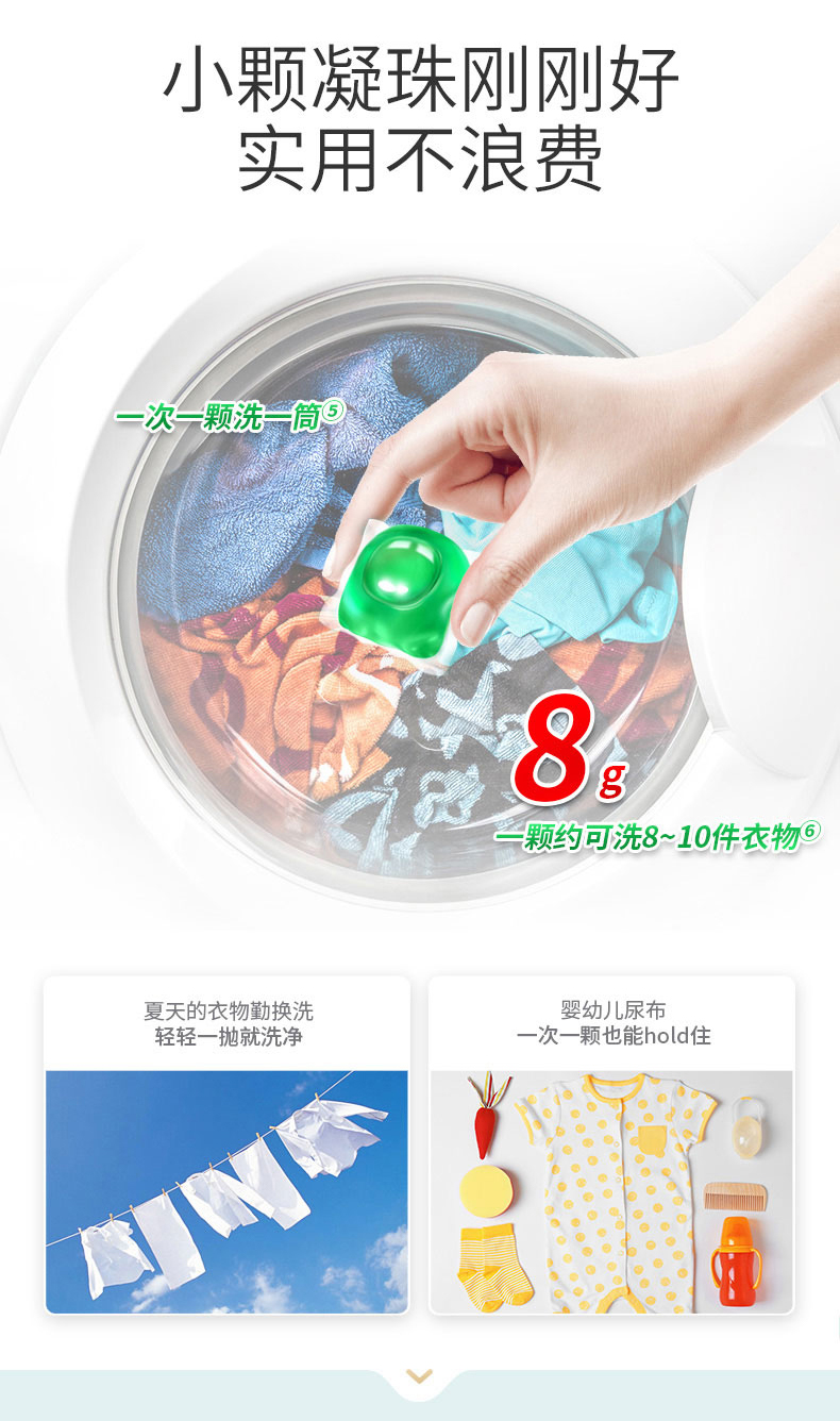 立白 天然倍净浓缩洗衣凝珠 8G*65颗 图2